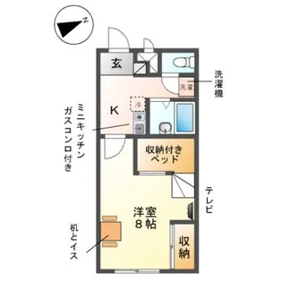 レオパレス小田【1階】の間取り