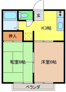 コーポ萩【1階】の間取り