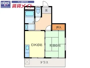 コーポレッド【1階】の間取り