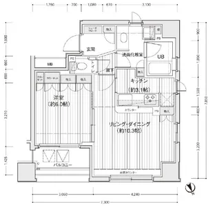 ドゥーエ銀座イーストII【11階】の間取り