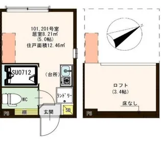 ハーモニーテラス志茂X【1階】の間取り