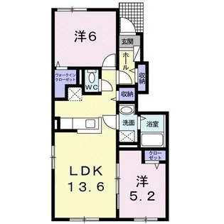 ルシヨン II【1階】の間取り