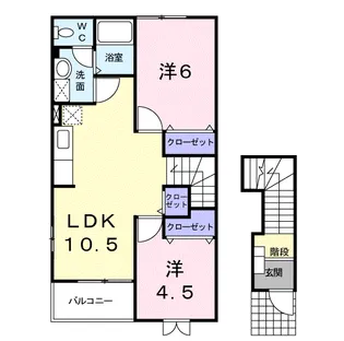 ソレーユA 201【2階】の間取り