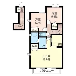来夢来人 B【2階】の間取り