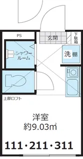Shanti Casa四谷若葉(シャンティーカーサ)の間取り