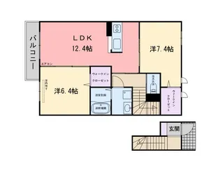 アヴェニール美咲が丘 A棟【2階】の間取り