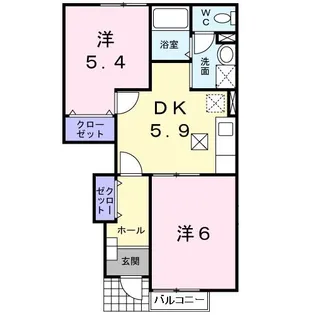 サニーハウス【1階】の間取り