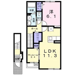 プランドールみすずB【2階】の間取り