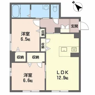 シャーメゾン ルミエール【1階】の間取り