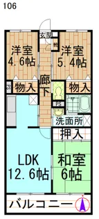 ガーデンハイツ大坂上【2階】の間取り