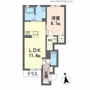 シャーメゾン・シャルマン【1階】の間取り