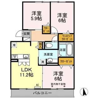 サンリット A【3階】の間取り