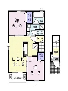 メゾンブランシュIII【2階】の間取り