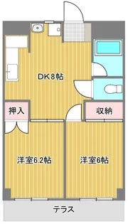マンション堀辺【1階】の間取り