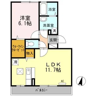 グランビューコート A【1階】の間取り