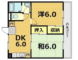 エステート北里【2階】の間取り