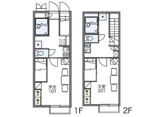 レオパレスリバーポート【2階】の間取り