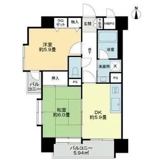 ライオンズマンション長町四丁目【2階】の間取り