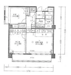 本厚木ハイツ【8階】の間取り