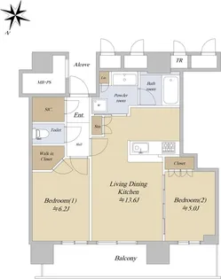 照葉ザ・タワー【27階】の間取り