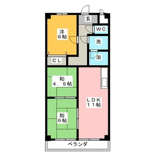 シャトル山手II【7階】の間取り