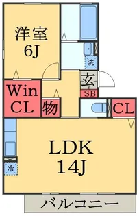 ロジュマンマエバラE【3階】の間取り