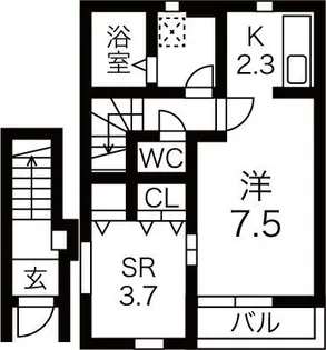 KINGDOMII【2階】の間取り