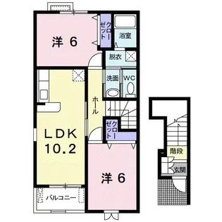 アルバフランA【2階】の間取り