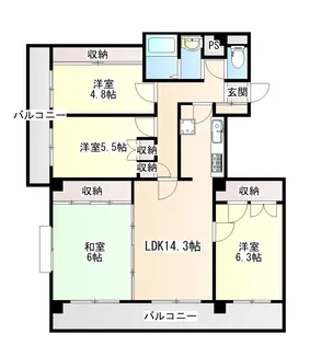 宮城県仙台市青葉区台原1【マンション】の間取り