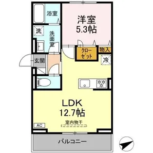 広島県福山市北本庄2【アパート】の間取り
