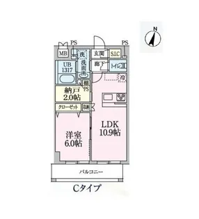 SERENTIO【6階】の間取り