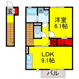 アムールII【2階】の間取り