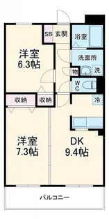 2LDKの間取り画像