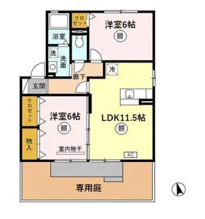 ナチュール北A【1階】の間取り