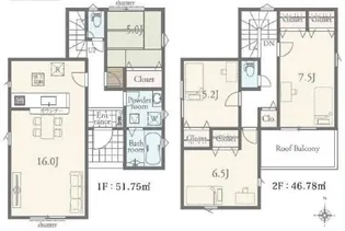 奈良県生駒市仲之町【一戸建】の間取り
