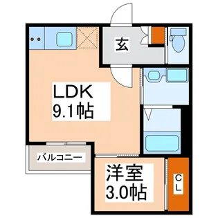 REGALEST新水前寺駅【2階】の間取り