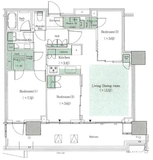 HARUMI FLAG PARK VILLAGE【30階】の間取り