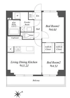 ブライズ白金台【6階】の間取り