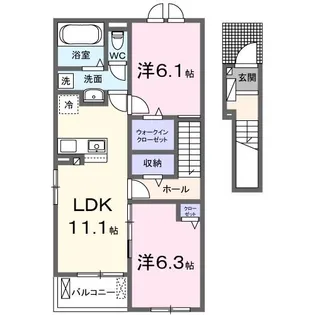 フェニーチェ ミナ III【2階】の間取り