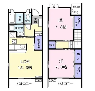 愛知県名古屋市港区小碓4【アパート】の間取り