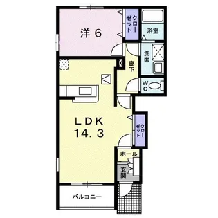 1LDKの間取り画像