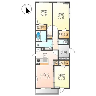 愛知県津島市愛宕町8【アパート】の間取り
