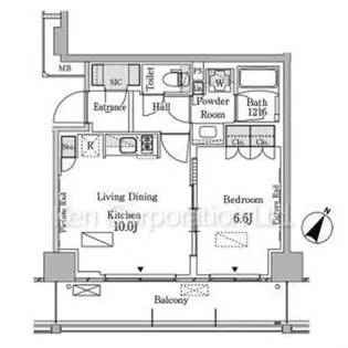 パークアクシス横濱大通り公園【6階】の間取り