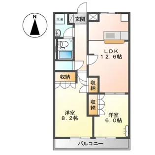 神奈川県南足柄市壗下【アパート】の間取り