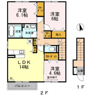広島県福山市曙町5【アパート】の間取り
