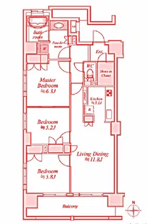 アールスタイルズ武蔵小杉EAST【9階】の間取り
