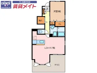 ルシヨン C棟【1階】の間取り