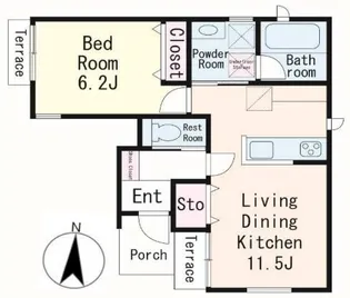 パインB棟【1階】の間取り