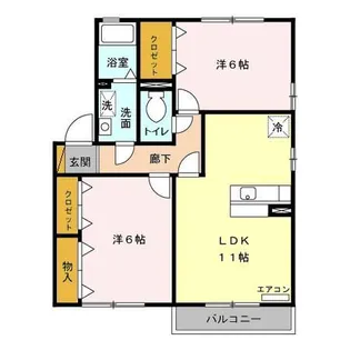 ピエルテル 六番館【2階】の間取り