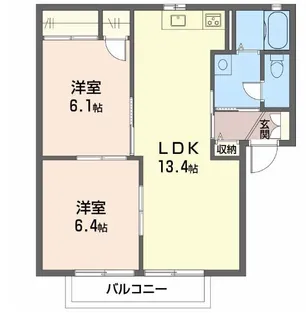 ハイムA.D.21 C【1階】の間取り